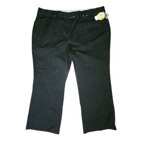 Style & Co Pants Womens Plus Size 24W Solid All Black‎ Bloomsbury Flared Leg New